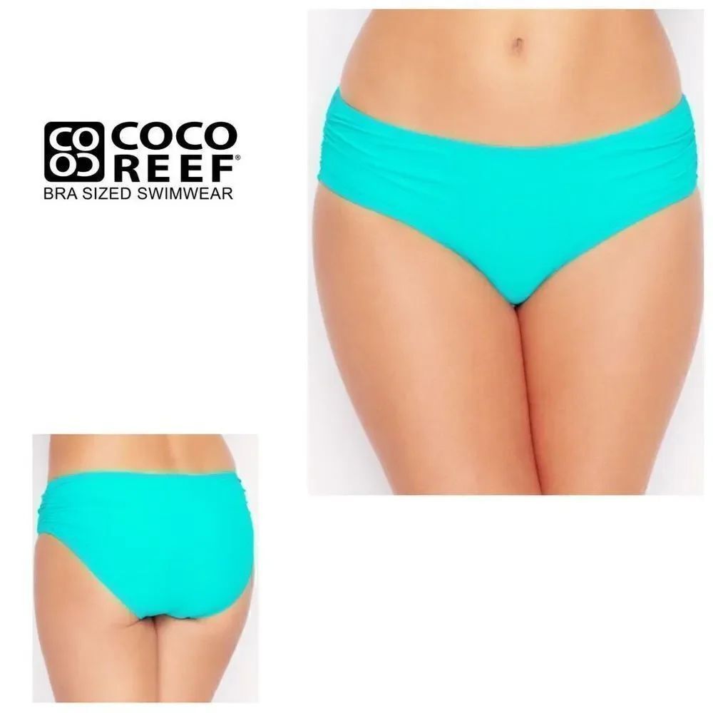 New. Coco Reef aqua mid rise bikini bottom. XL
